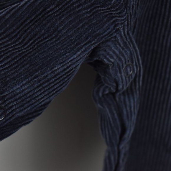 Navy corduroy overalls with football patch - Picture 4 of 9